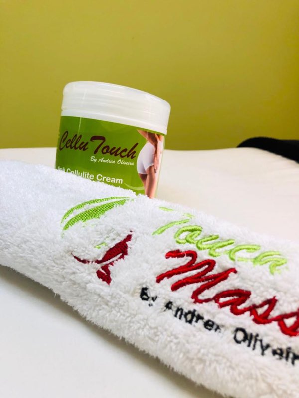 CelluTouch anti-cellulite cream and a Touch Massage branded towel